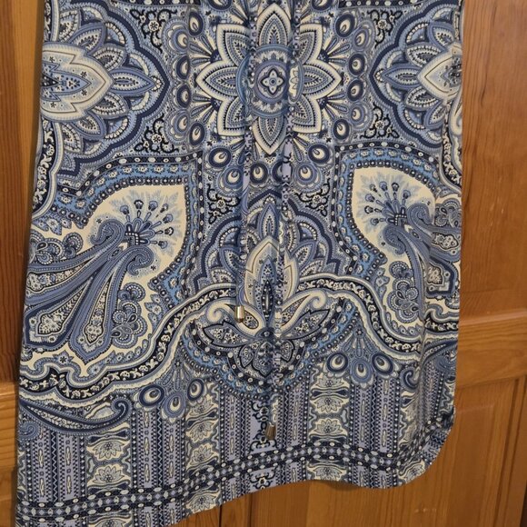 J. McLAUGHLIN Dress‎ XS Marianne Blue Paisley Catalina Cloth Wrinkle Resistant - Picture 9 of 16